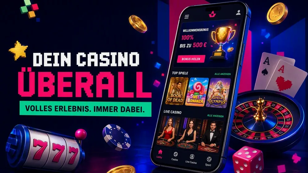 Smartphone zeigt Favbet Casino App Startbildschirm
